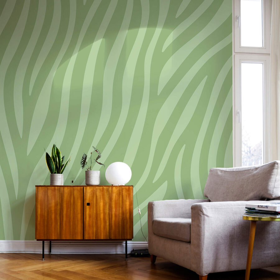 Estampado de cebra verde y blanco