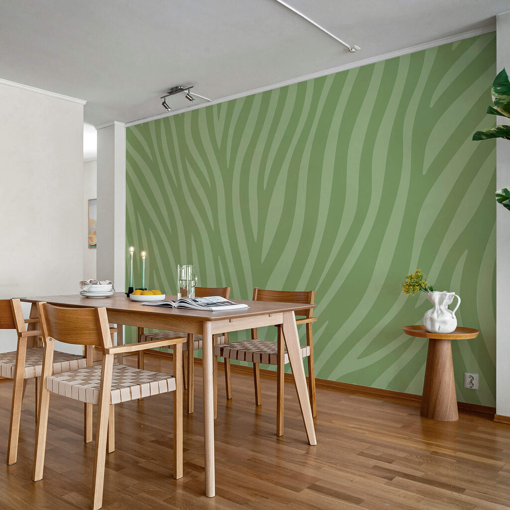 Estampado de cebra verde y blanco