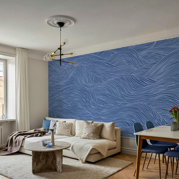 Fotomurales Fotomurales Motivo ondulado azul y blanco (SKU: t00072v1)