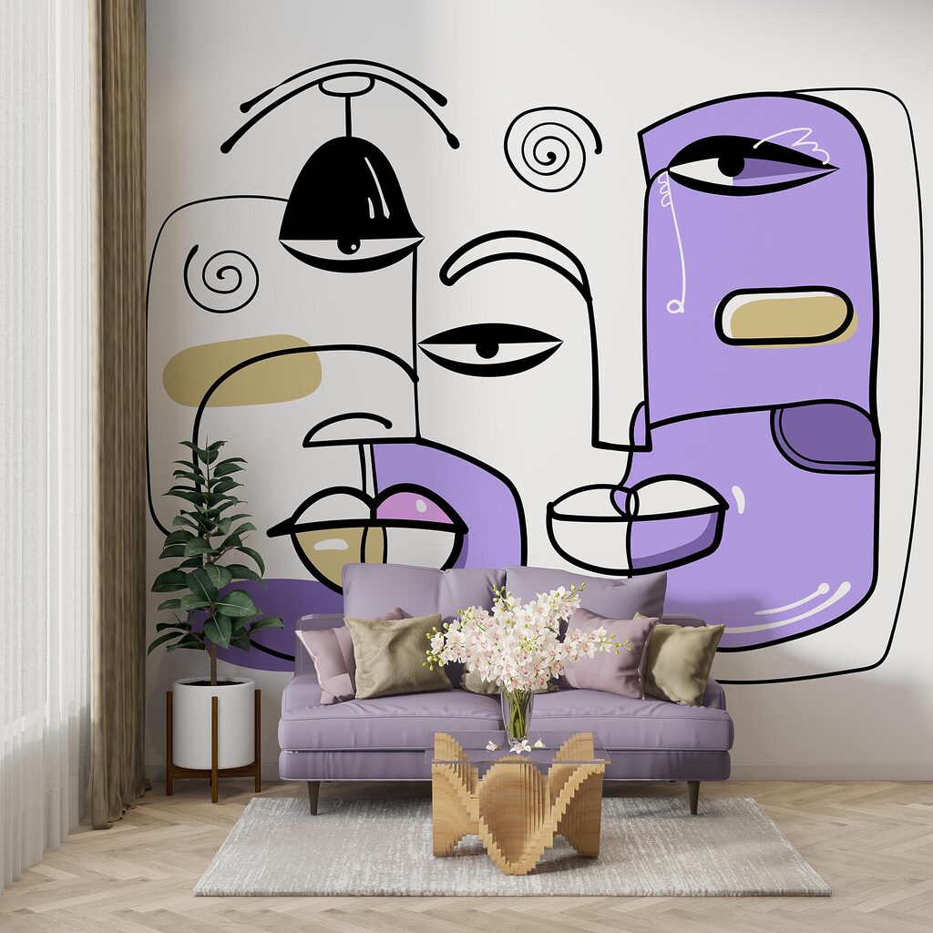 Grupo de caras dibujadas en diferentes colores