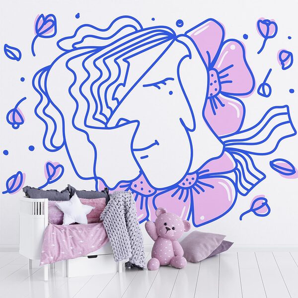 Dibujo de una mujer con flores Dibujo de una mujer con flores