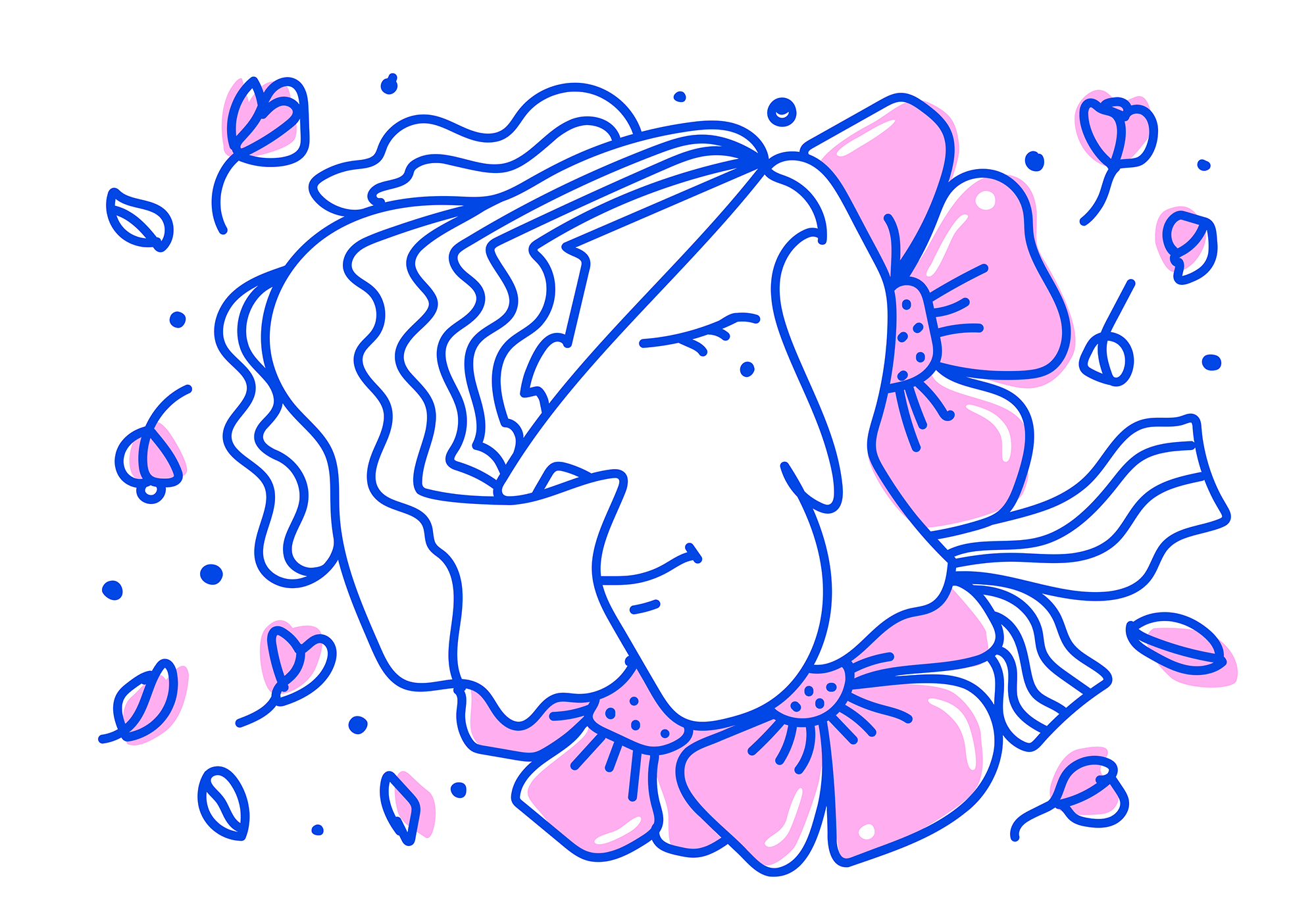 Drawing of a woman with flowers Drawing of a woman with flowers