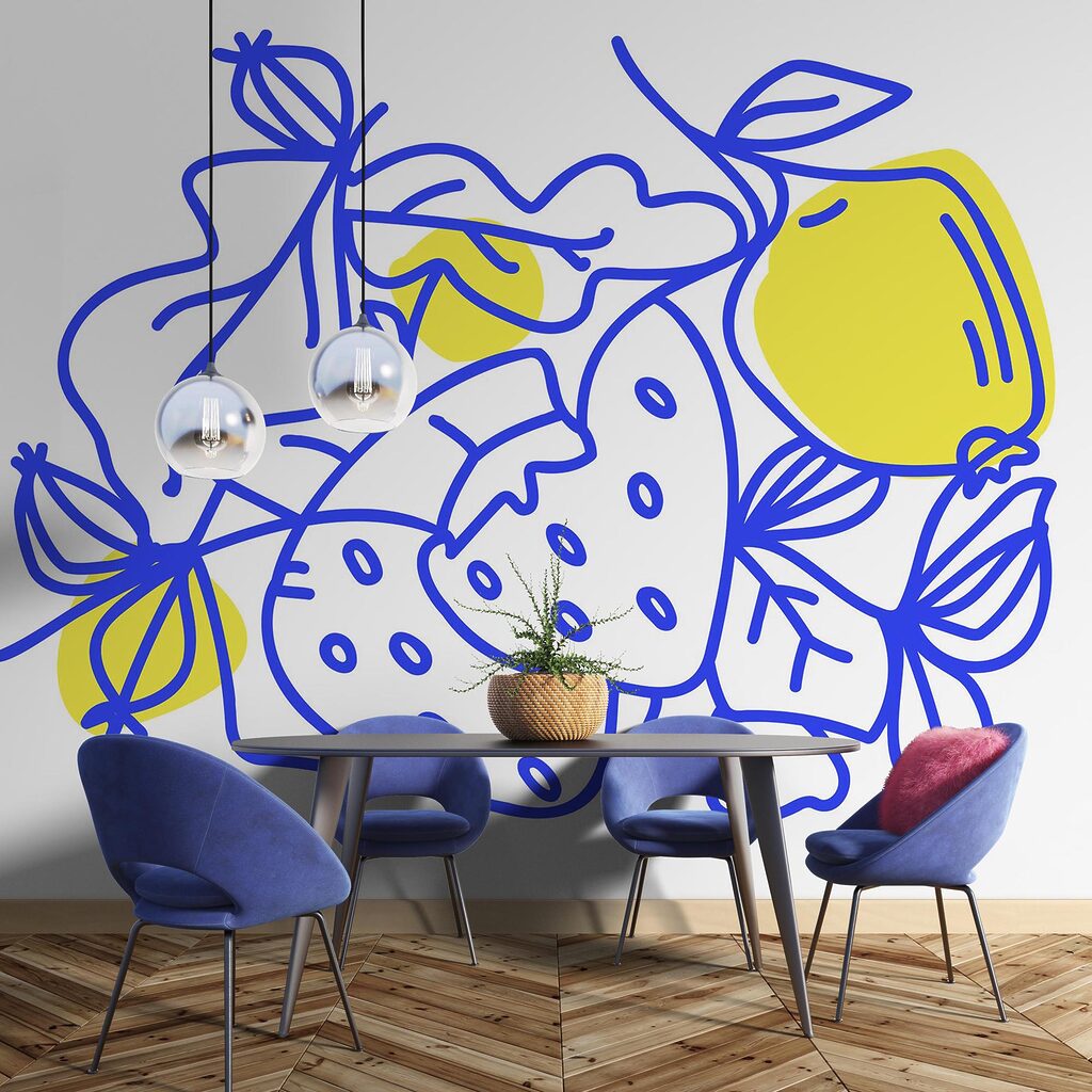 Dibujo de frutas y hojas