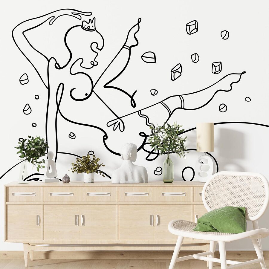Dibujo de una mujer bailando