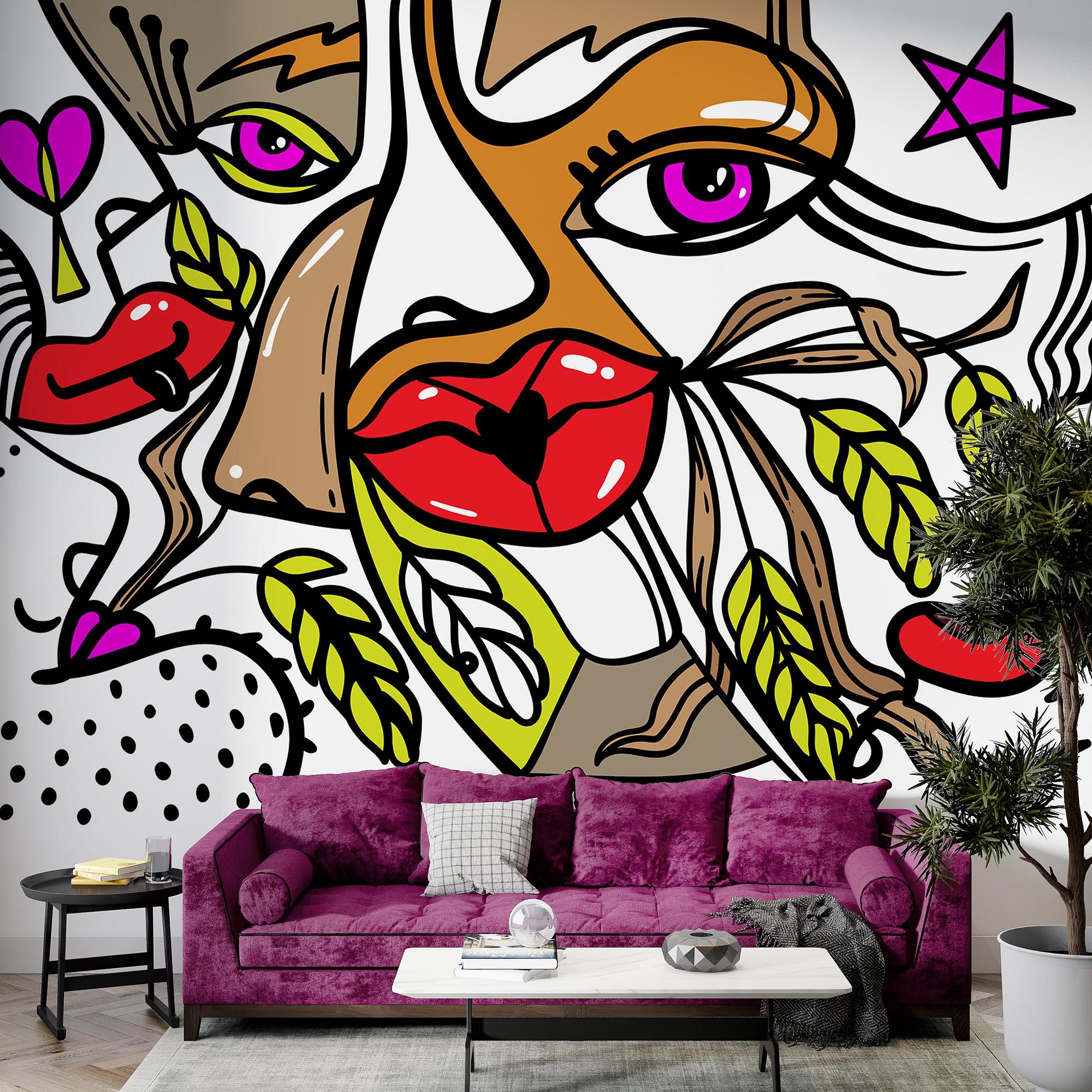 – Cara vibrante con motivos llamativos – Cara vibrante con motivos llamativos