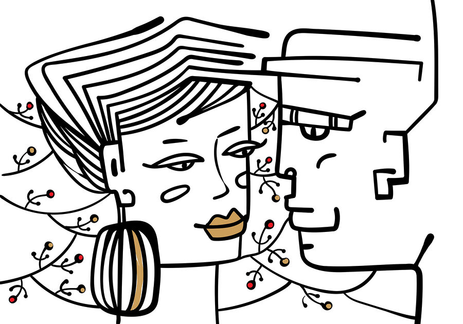 Fotomurales Wall murals Drawing of a man and a woman - Imagen 3
