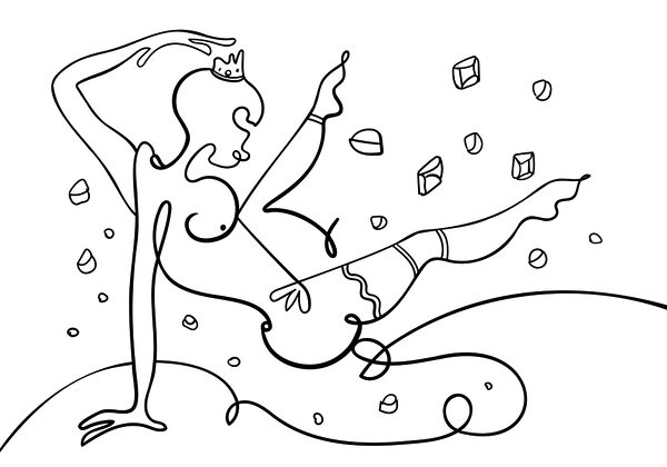 Dibujo de una mujer bailando Dibujo de una mujer bailando