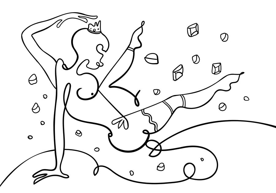 Dibujo de una mujer bailando