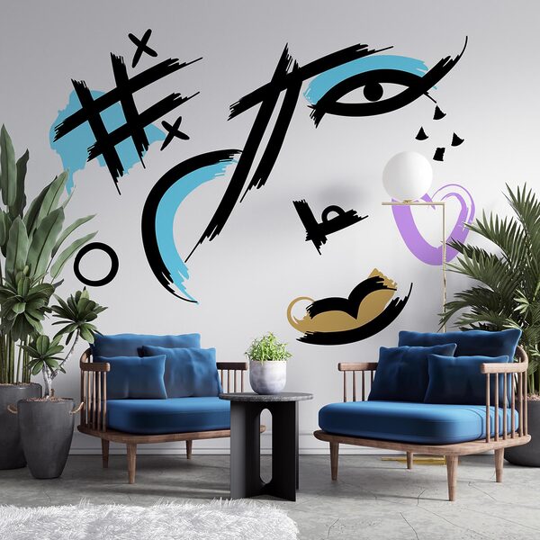 Fotomurales Fotomurales Expresión artística en trazos vibrantes (SKU: t00062)