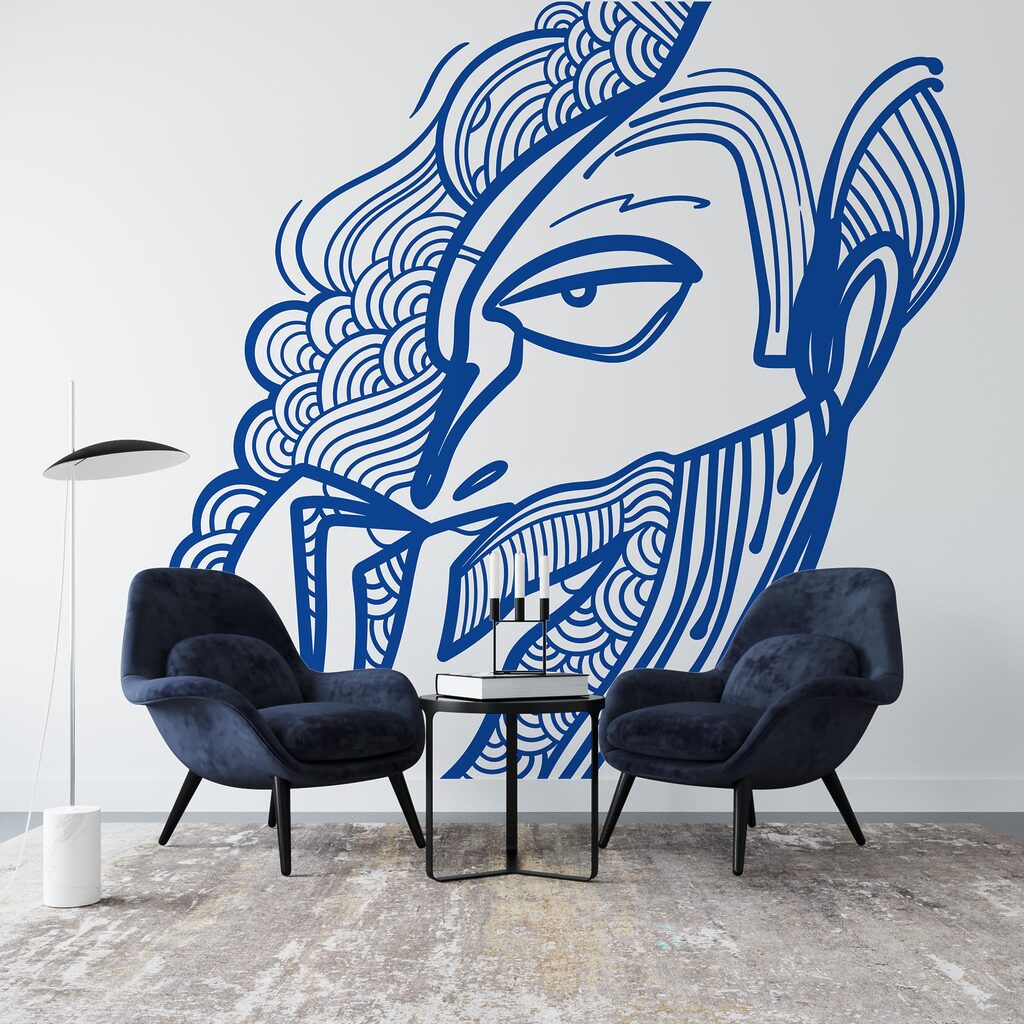 Dibujo de un hombre con la mano en la boca