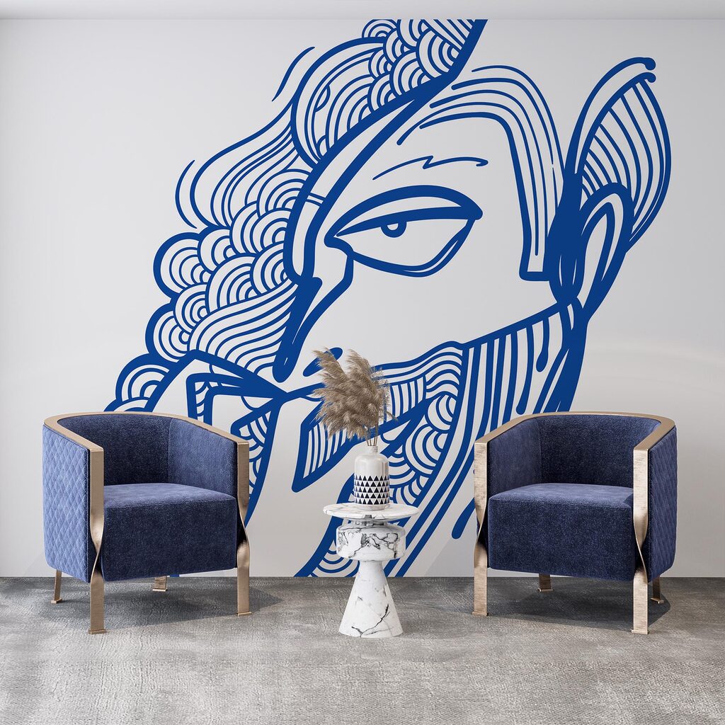 Dibujo de un hombre con la mano en la boca