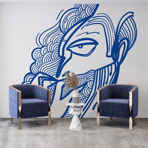 Dibujo de un hombre con la mano en la boca