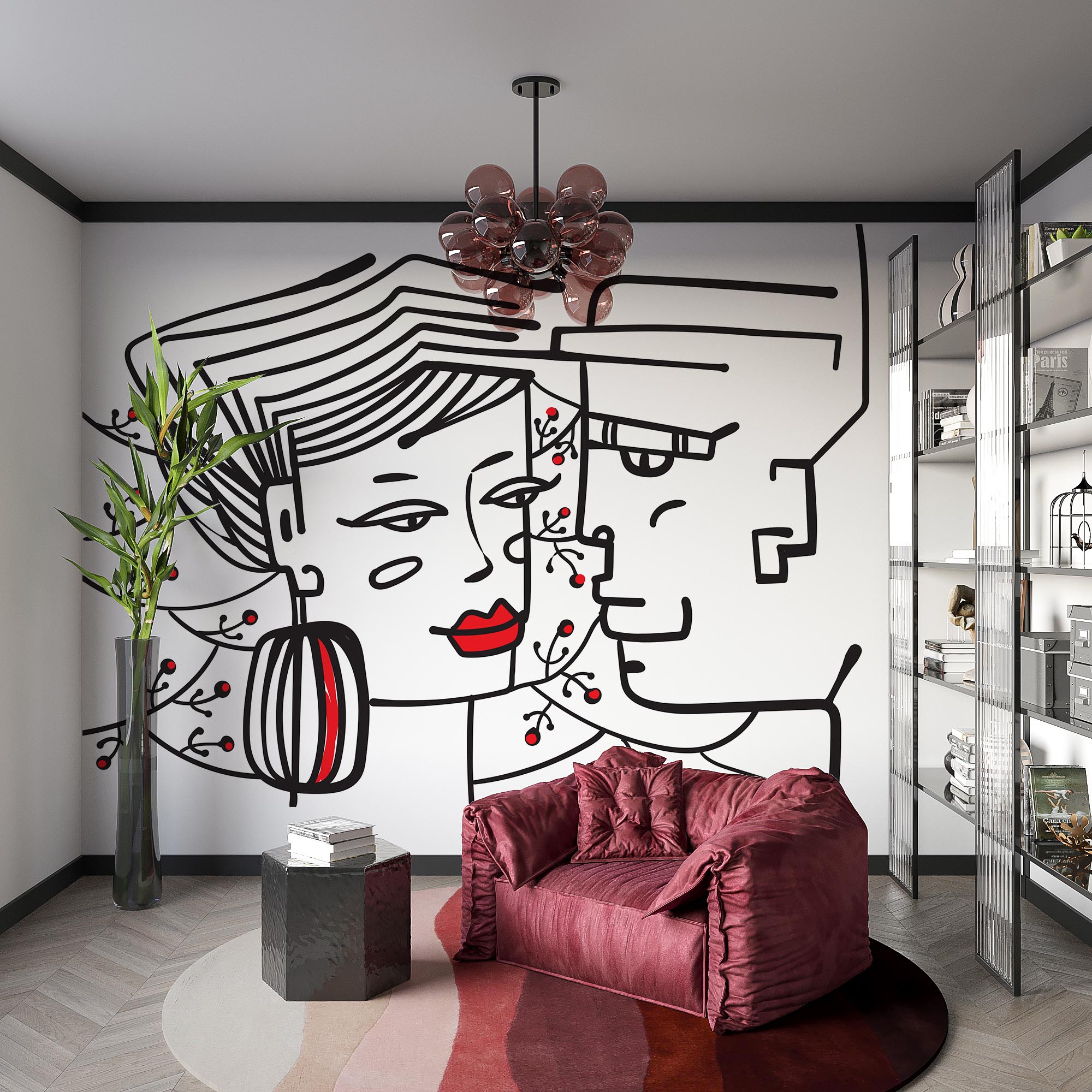 Dibujo de un hombre y una mujer