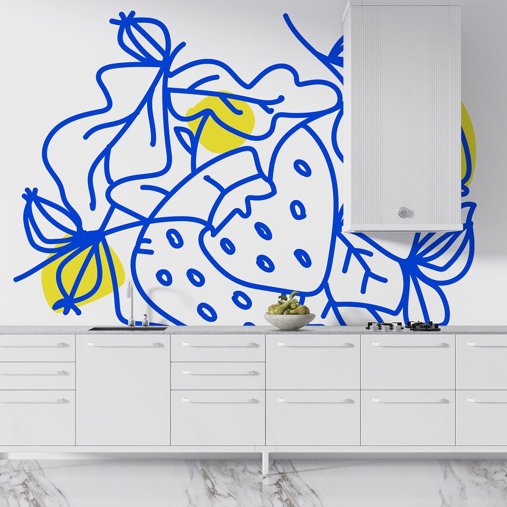 Dibujo de frutas y hojas