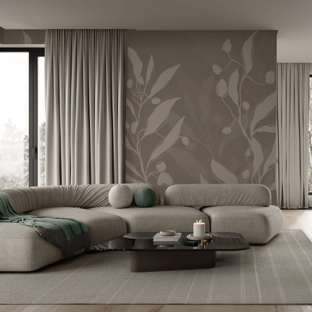 Suave diseño botánico sobre un fondo neutro