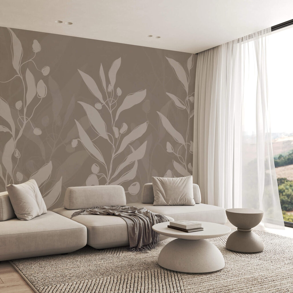 Suave diseño botánico sobre un fondo neutro