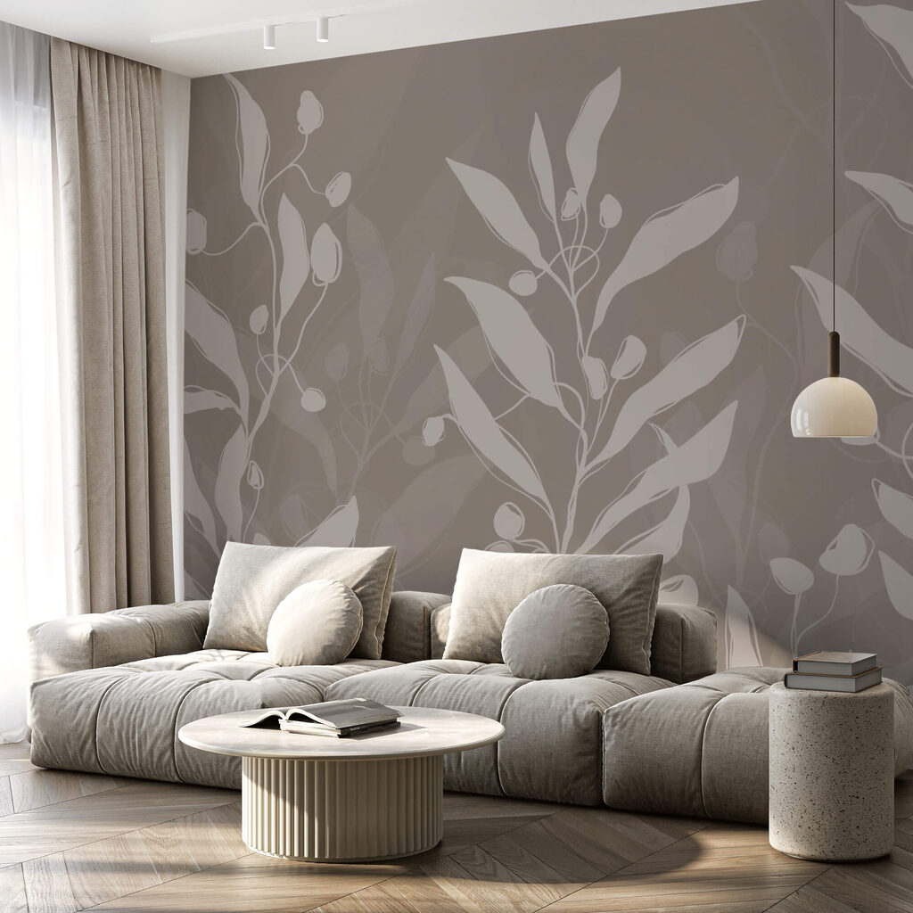 Suave diseño botánico sobre un fondo neutro