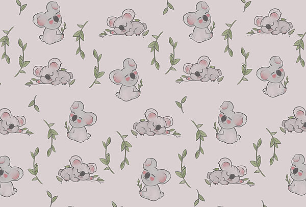 Patrón de koalas y hojas Patrón de koalas y hojas