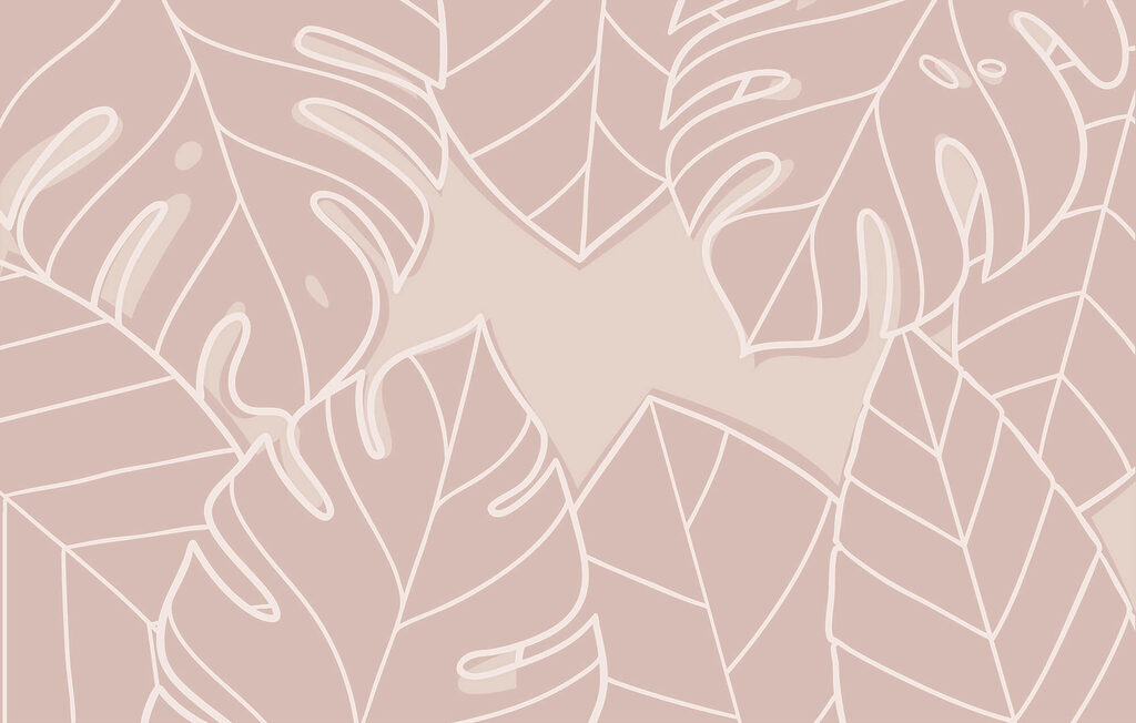 Pink and white leaf pattern