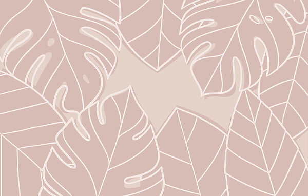Pink and white leaf pattern