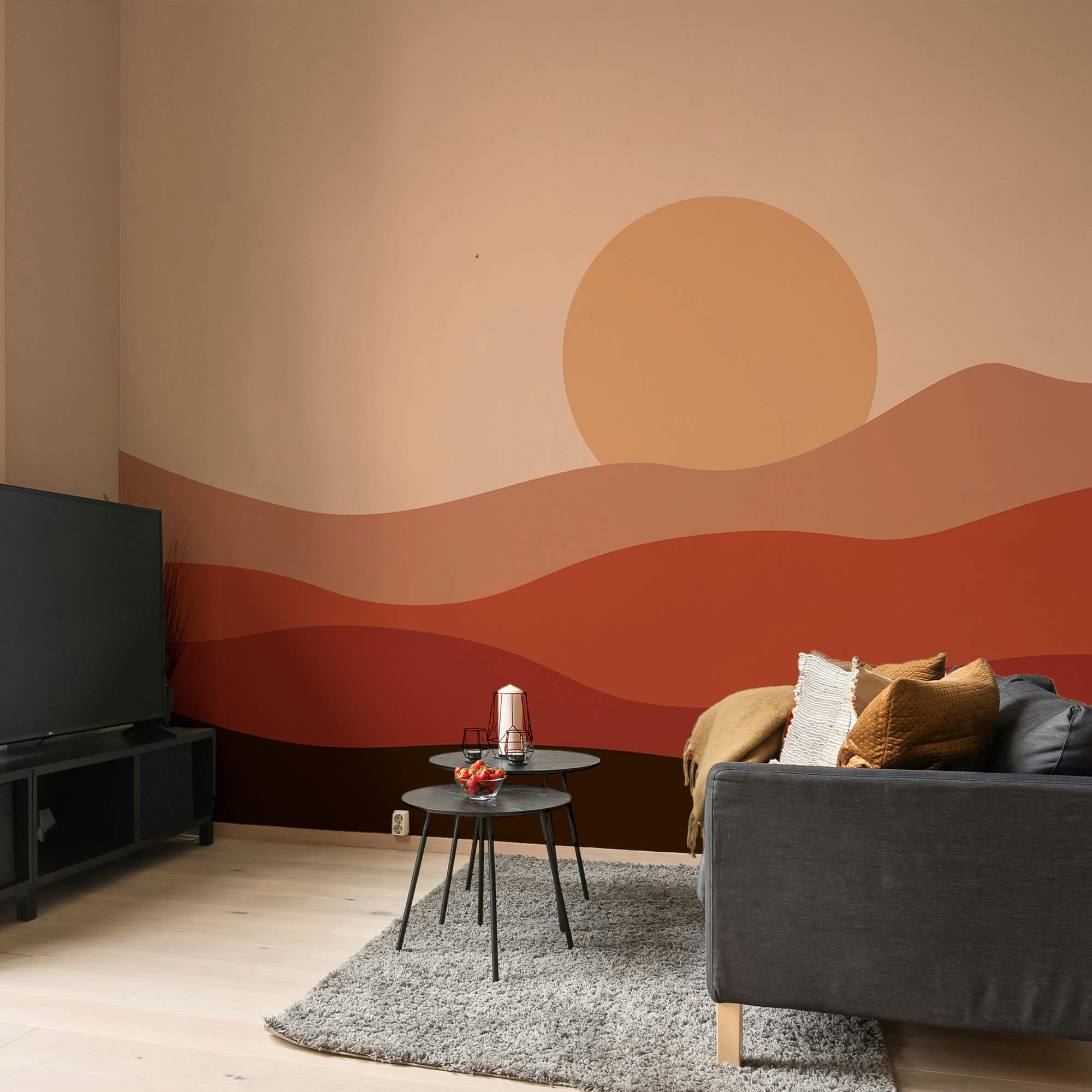 Puesta de sol sobre un desierto Puesta de sol sobre un desierto