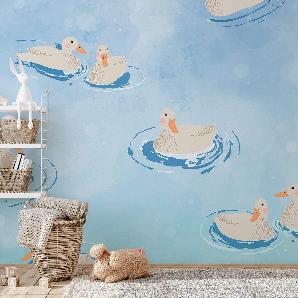 Grupo de patos nadando en el agua