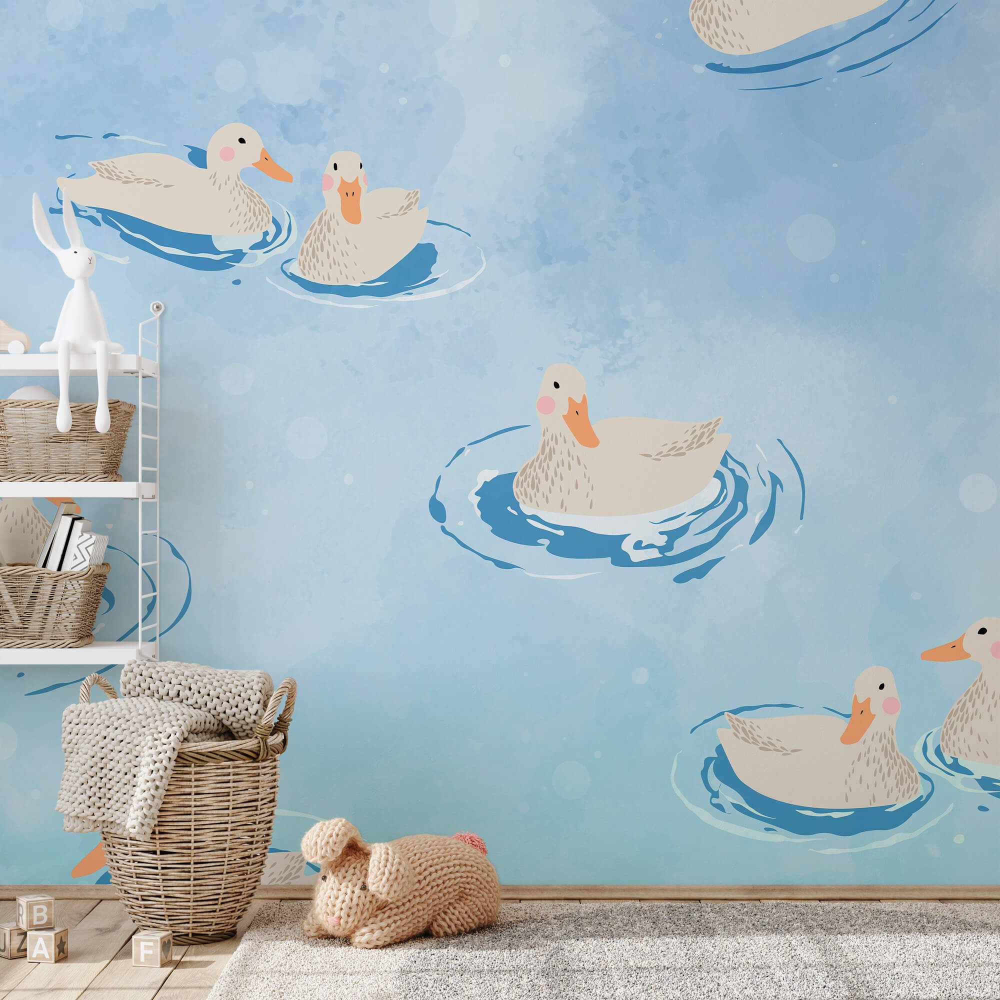 Grupo de patos nadando en el agua