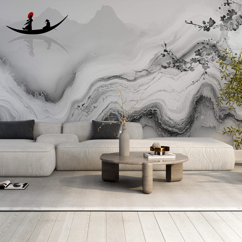 Pintura de una mujer en un barco Pintura de una mujer en un barco