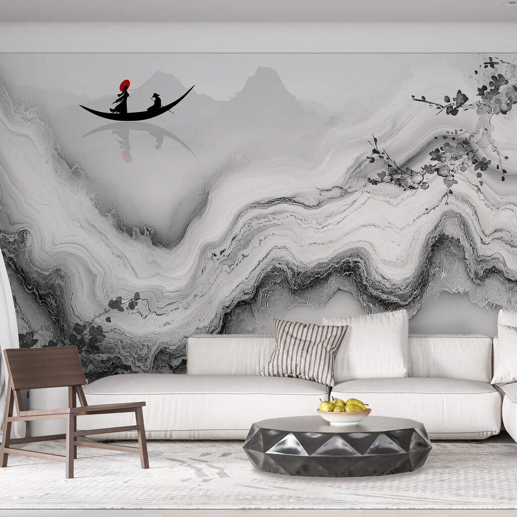 Pintura de una mujer en un barco Pintura de una mujer en un barco