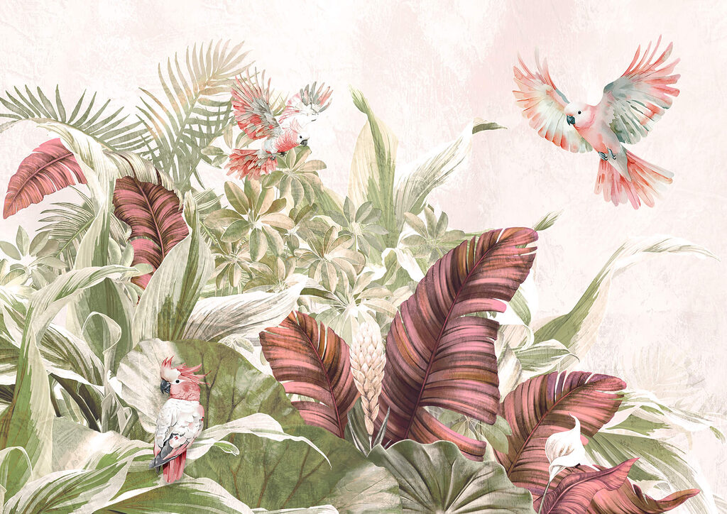 Pintura de pájaros volando sobre una planta Pintura de pájaros volando sobre una planta