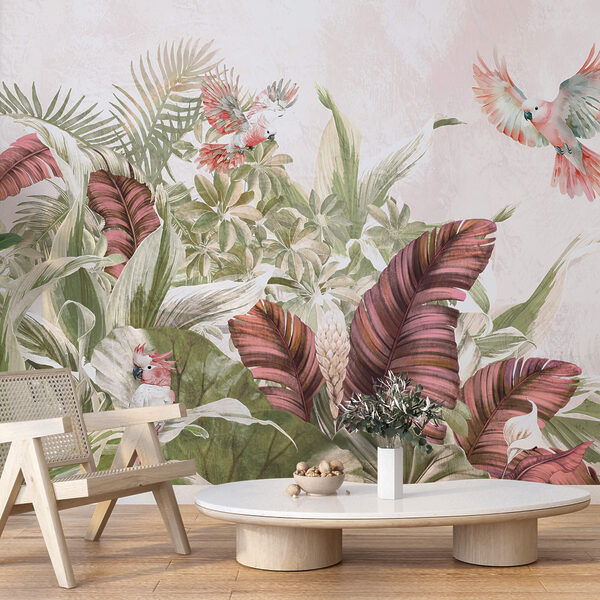 Pintura de pájaros volando sobre una planta Pintura de pájaros volando sobre una planta