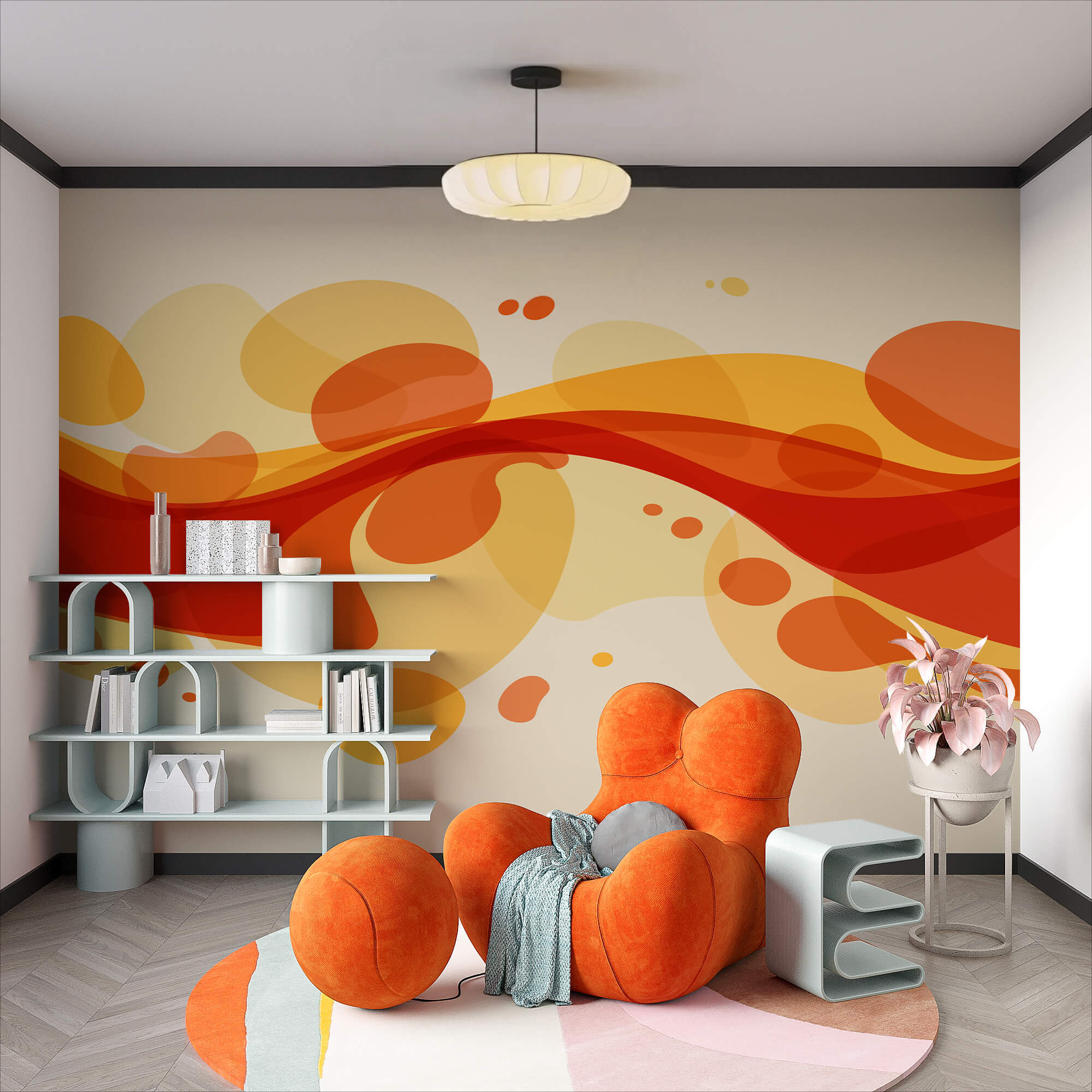 Remolinos rojos y amarillos