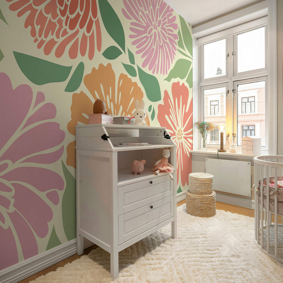 El colorido estampado floral alegra cualquier espacio