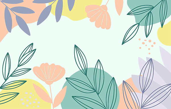 Colorful floral pattern with leaves