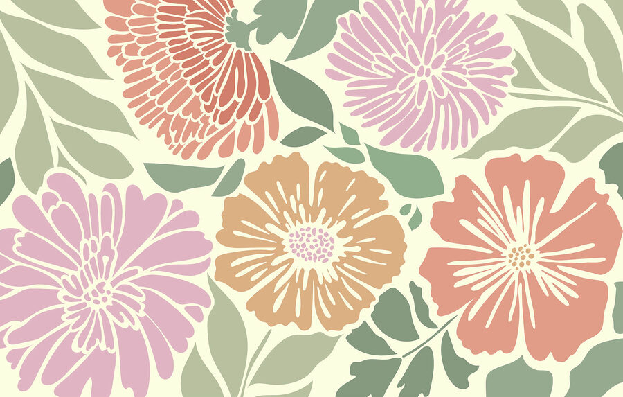 El colorido estampado floral alegra cualquier espacio