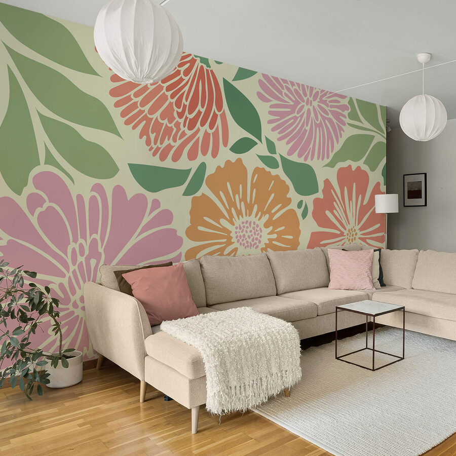 El colorido estampado floral alegra cualquier espacio