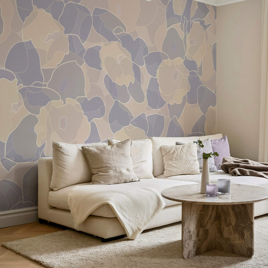 Patrón de flores y hojas