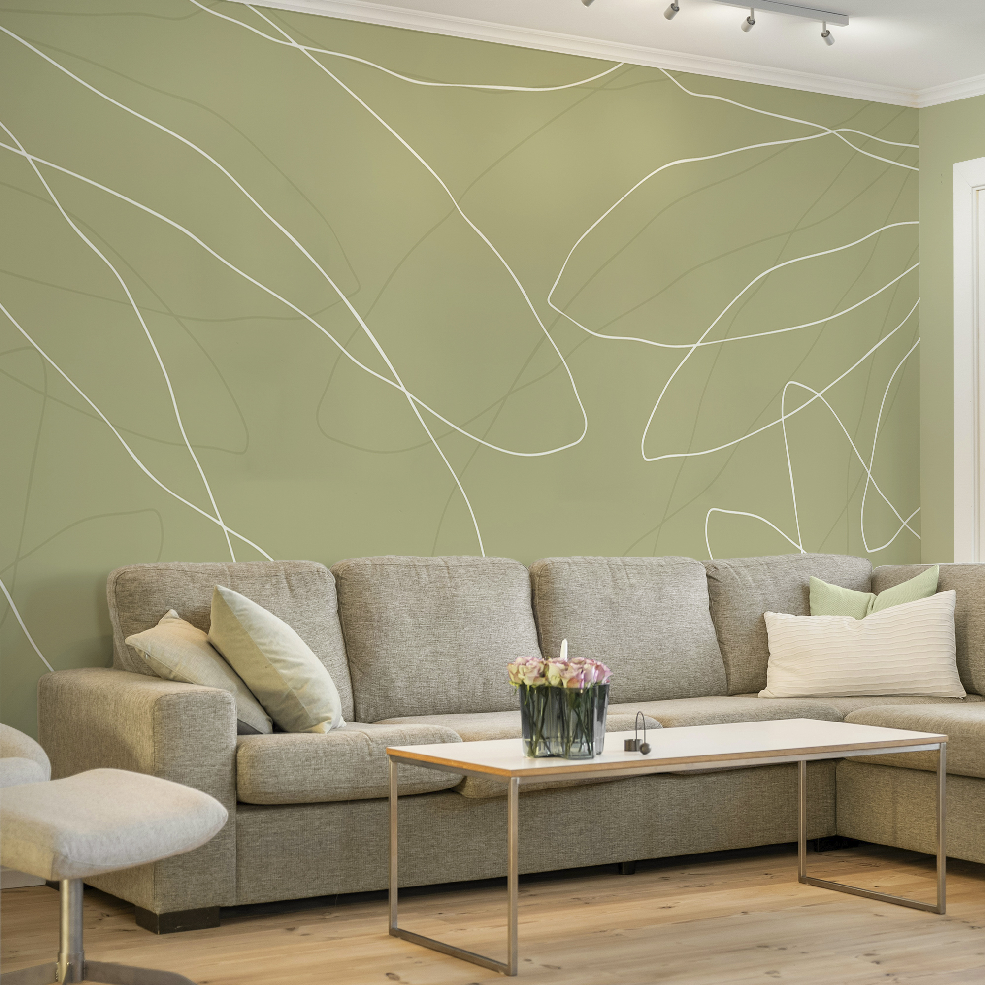 Fondo verde con líneas blancas