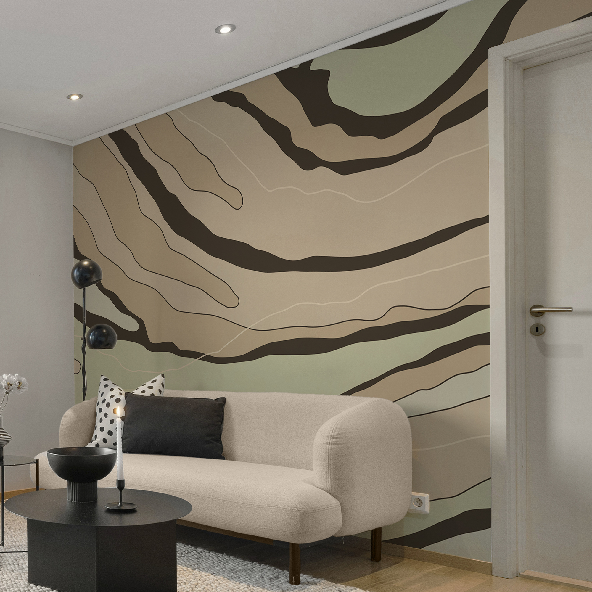 Líneas abstractas en cálidos tonos tierra