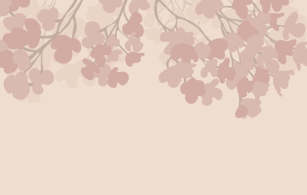 Pink flowers on a white background