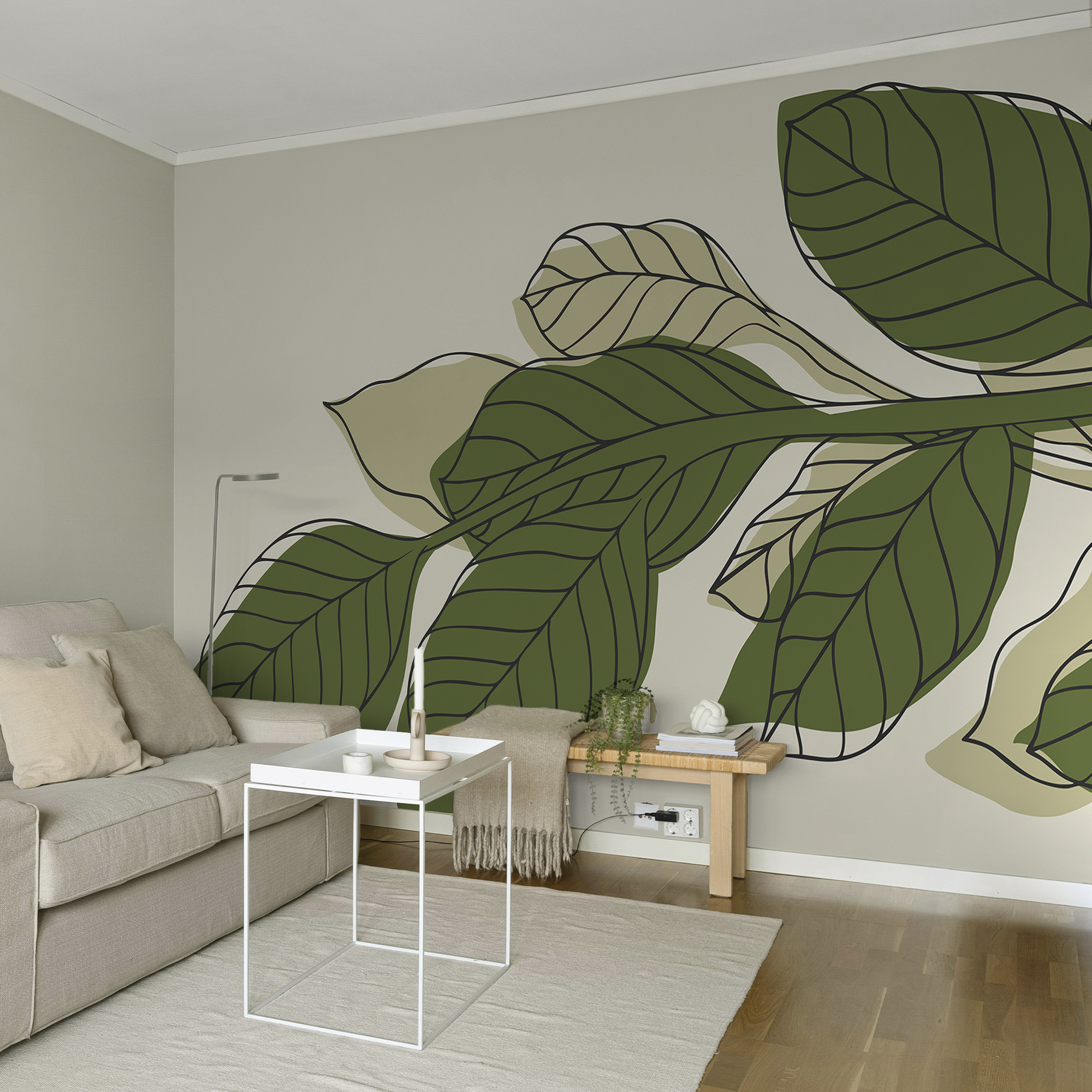 Planta de hojas verdes con líneas negras