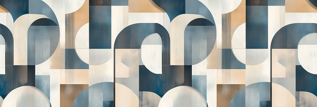 Colorful art piece with curved shapes Colorful art piece with curved shapes