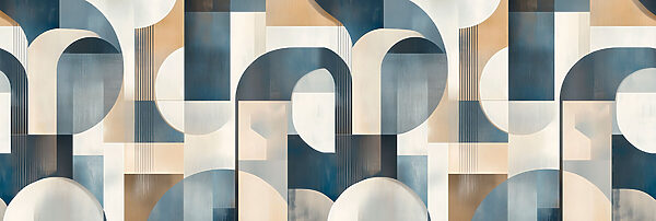 Colorful art piece with curved shapes Colorful art piece with curved shapes