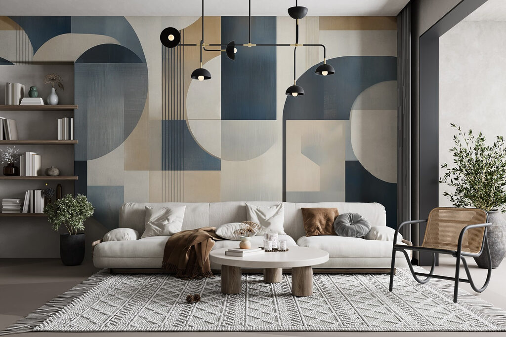 Colorida pieza de arte con formas curvas Colorida pieza de arte con formas curvas