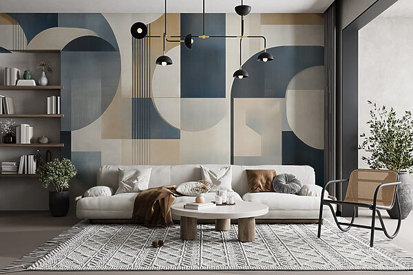 Colorida pieza de arte con formas curvas Colorida pieza de arte con formas curvas