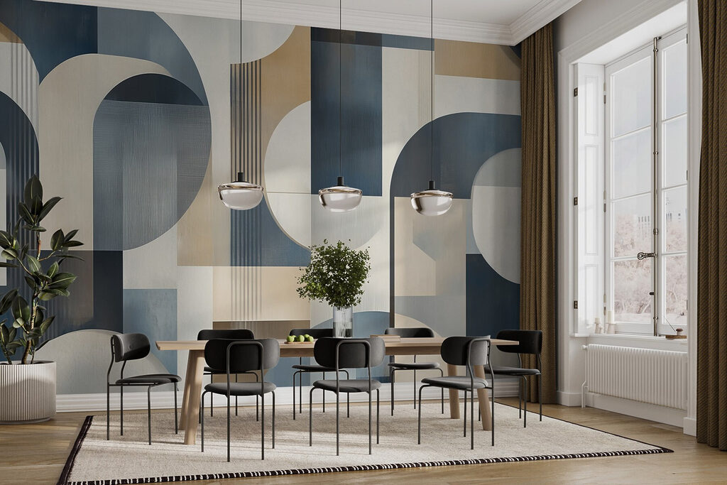 Colorida pieza de arte con formas curvas Colorida pieza de arte con formas curvas