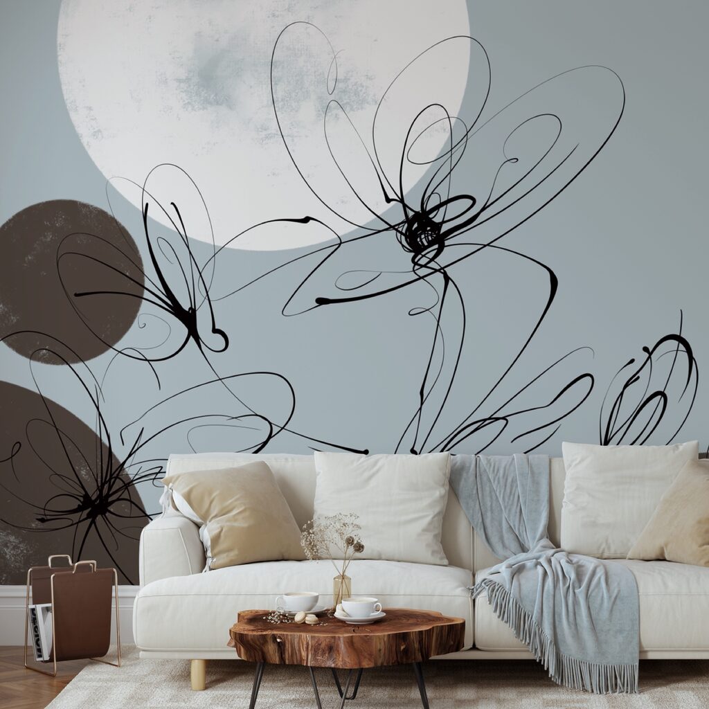 Dibujo de flores y círculos Dibujo de flores y círculos