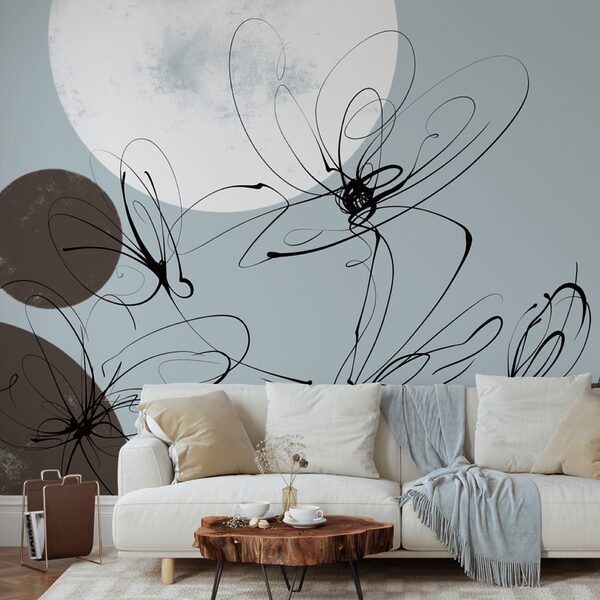 Dibujo de flores y círculos Dibujo de flores y círculos