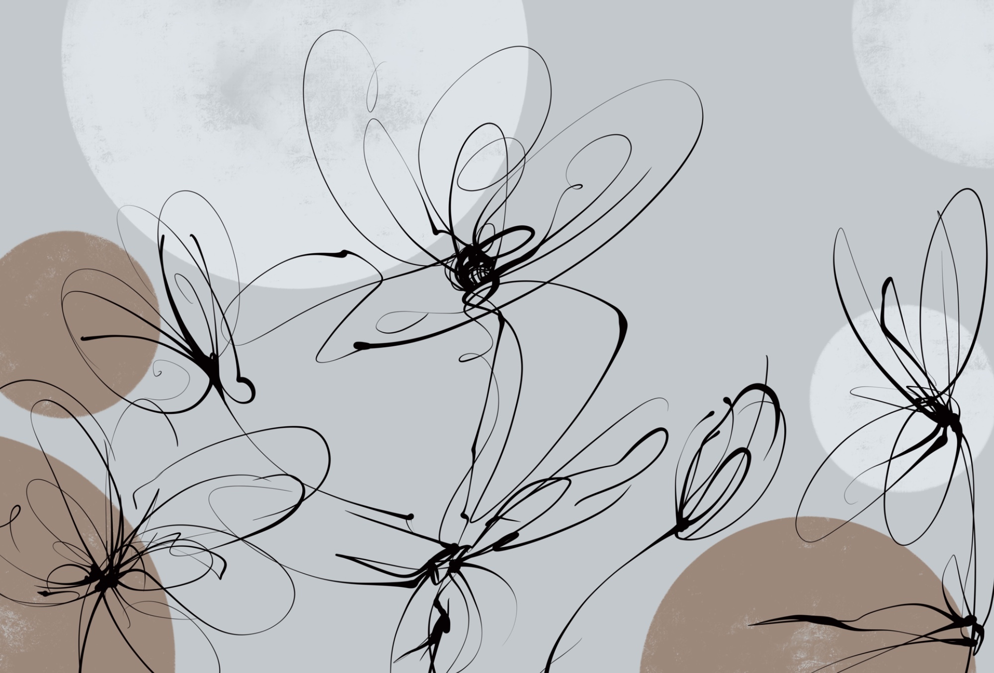 Dibujo de flores con círculos y puntos t00145v1p - Dibujo de flores con círculos y puntos
