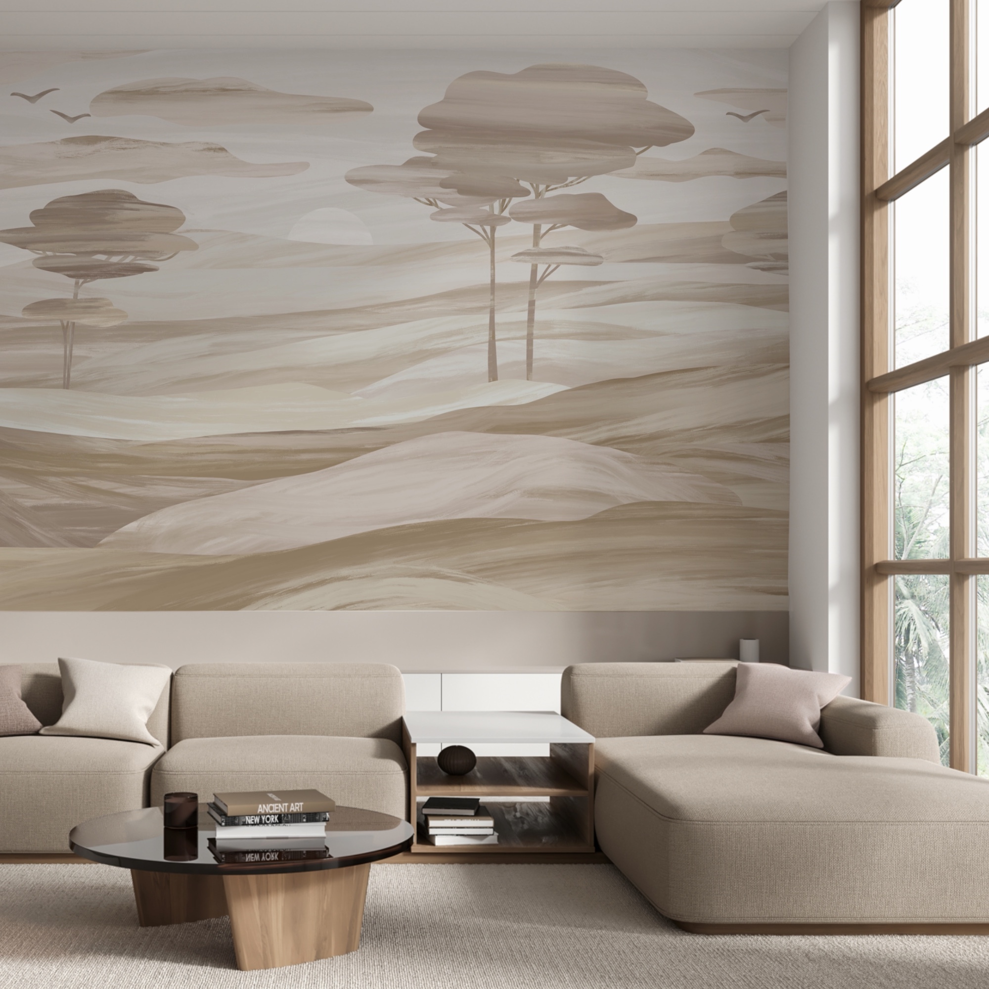 Paisaje con árboles y colinas Paisaje con árboles y colinas